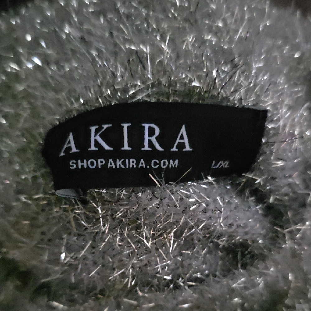AKIRA Glittering Silver Long Sleeve Dress - Picture 2 of 4